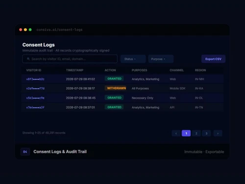 Consiva AI consent logs