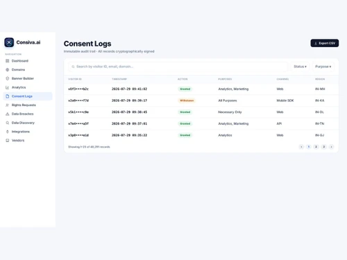 ConsivaAI consent logs