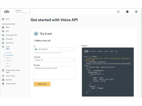 Sinch-voice api