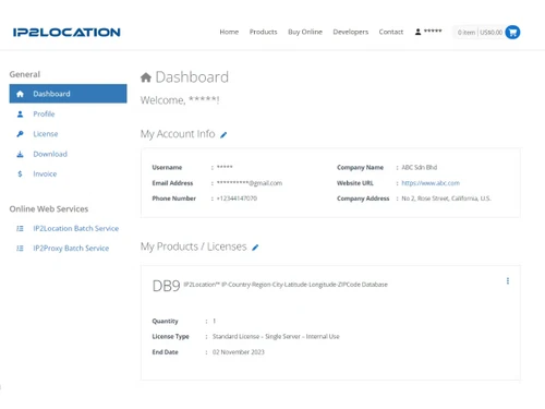 IP2Location-dashboard