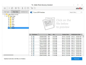 Stellar Photo Recovery Tree View