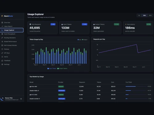 NeuroRoute usage explorer