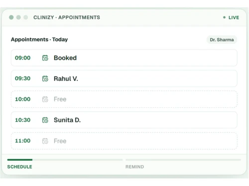 Clinizy Care appointments