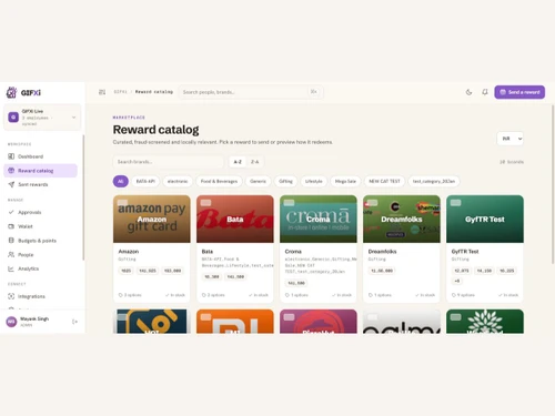 Gifxi reward catalog