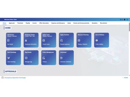 Kalpavriksha HRMS dashboard
