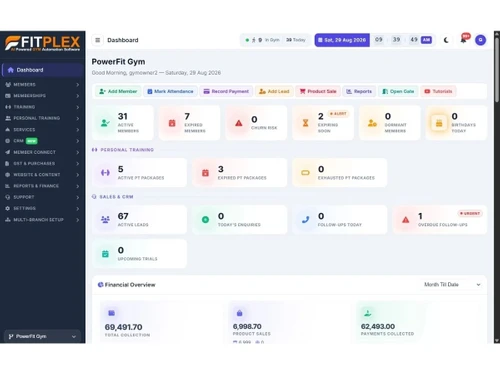 Fitplex dashboard