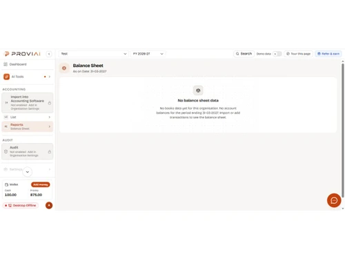 Provi AI balance sheet