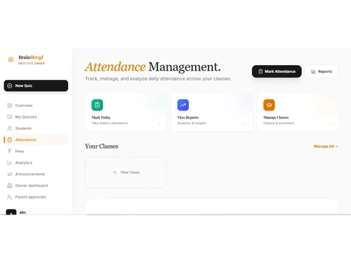 Brainberyl attendance
