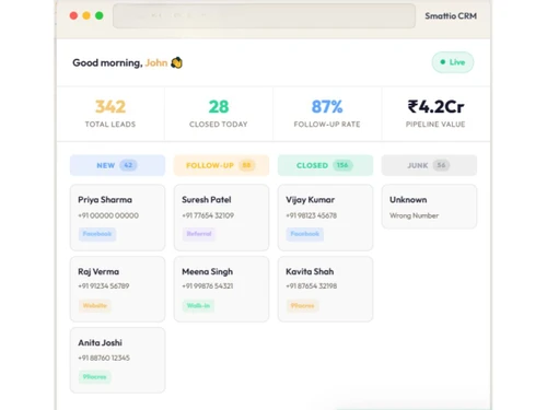 Smattio CRM follow-up