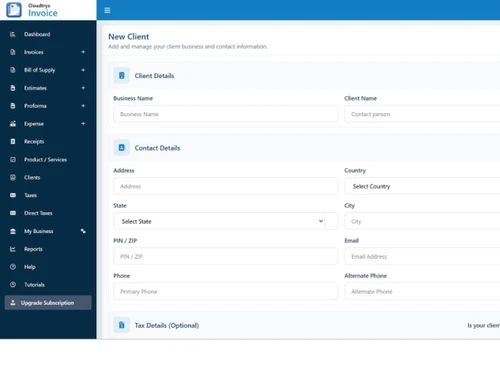Cloudtryx Invoice clients