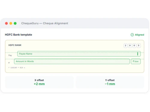 ChequeGuru check alignment