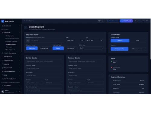 CourierSoft ProX dashboard