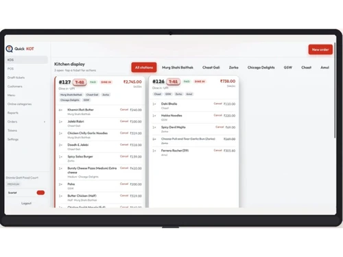 QuickKOT POS dashboard