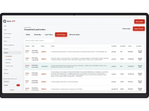 QuickKOT POS orders
