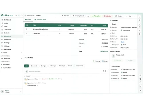 OttoCRM quotations