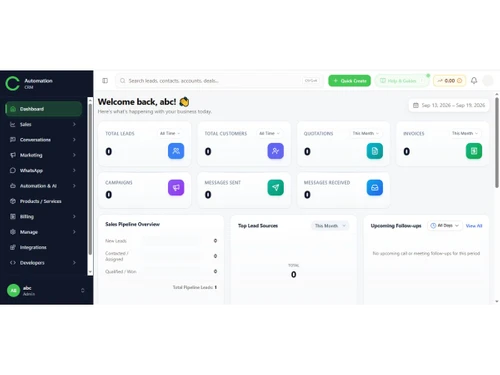 Connect WhatsApp dashboard