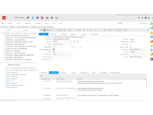 Infor Optiva-Instruction