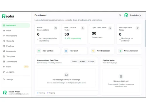 Replai dashboard