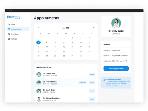 CERTIFY Health Appointments