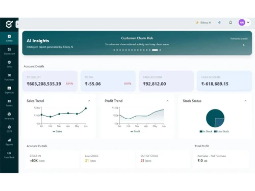 Billoxy AI dashboard