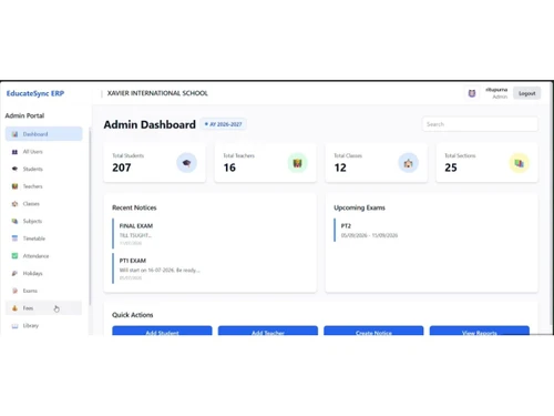 EducateSync dashboard