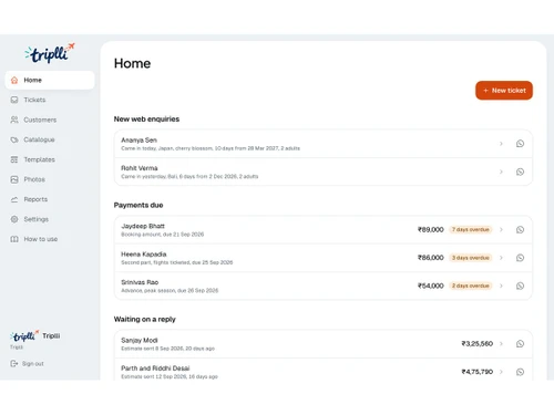 Triplli dashboard