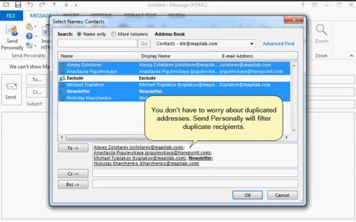 Mapilab Send personally