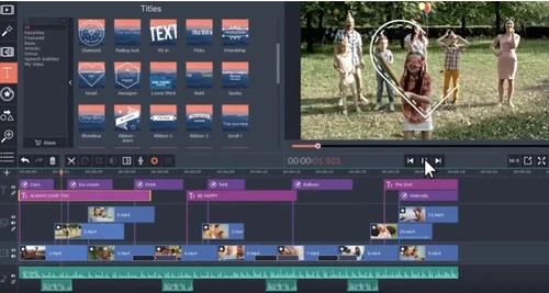 movavi video editor titles