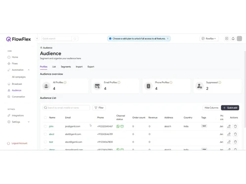 FlowFlex AI Audience