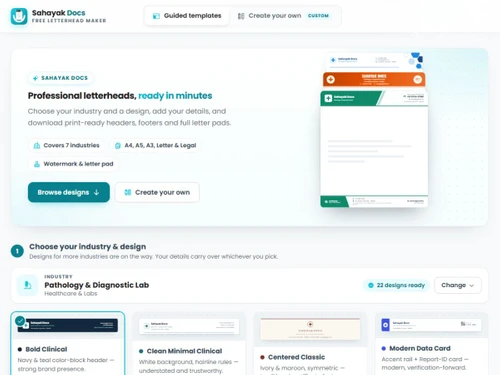 Sahayak Docs dashboard