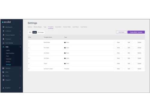 Ecollat CRM settings