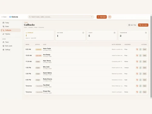 OpsLoop dashboard