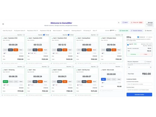 GameBiller dashboard