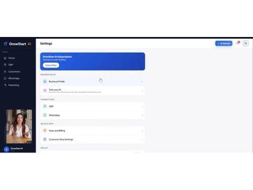 GrowStart AI settings