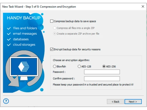 Handy Backup-encryption