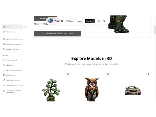 Tripo AI features