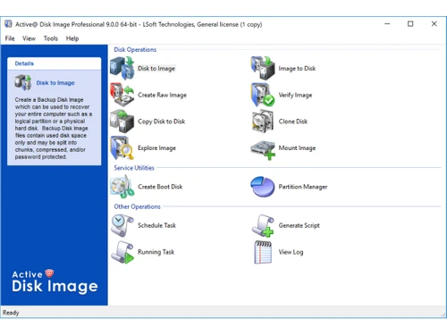 Active Disk Image-main menu