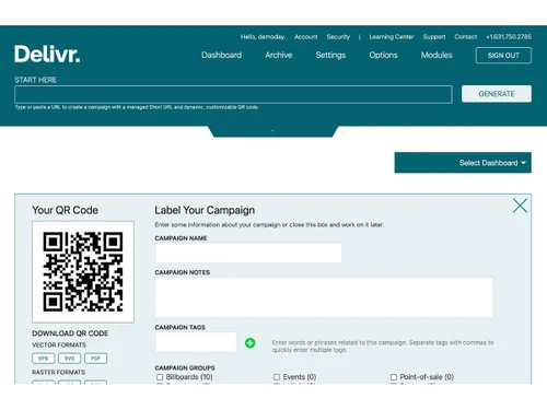 Delivr-create qr codes
