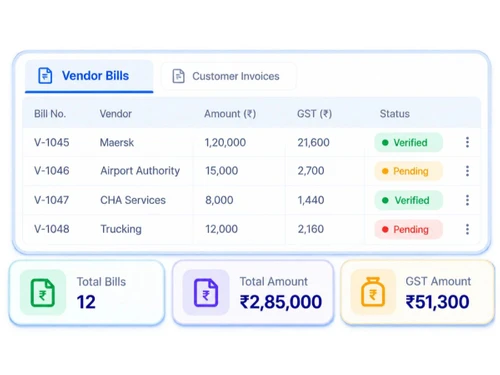 Cargoroot vendor bills