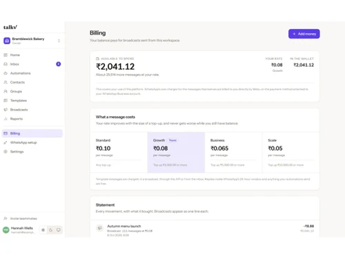 Talkv billing
