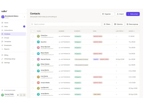 Talkv contacts