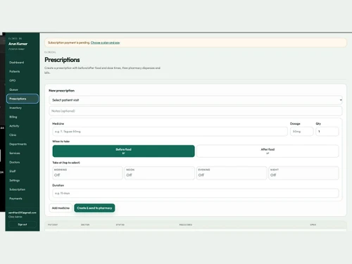 Clinic OS prescriptions