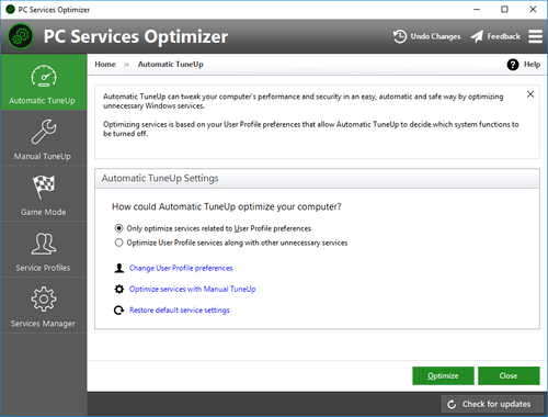 Smart PC Services Optimizer 3 automatic tune up