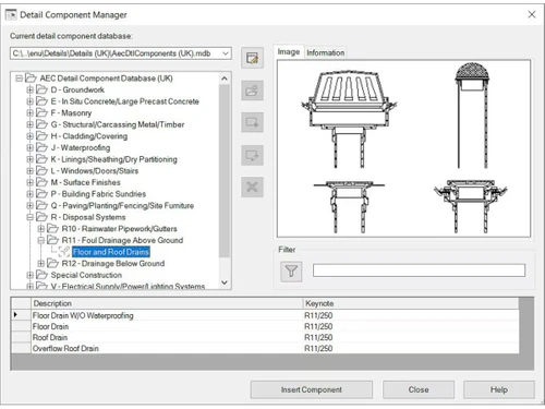 AUTOCAD Mep Toolset-Detail Component manager