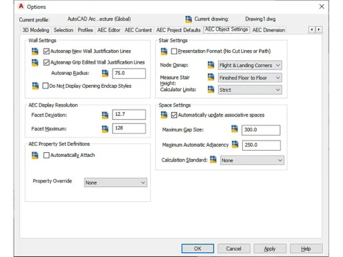 AUTOCAD Mep Toolset-options