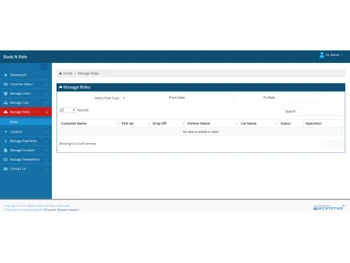 BOOKNRIDE-Manage Rides