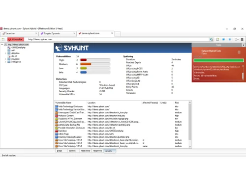 Syhunt Hybrid dashboard