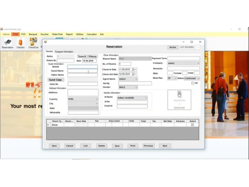 Hot-Inn Hotel Management-Reservation