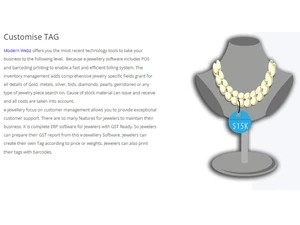 Modernweb -E-Jewellery Software customize tag