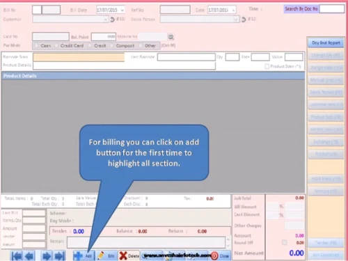 Anvesha Retail Store Software-Billing